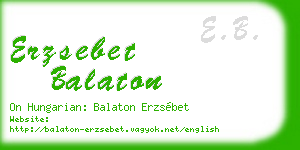 erzsebet balaton business card