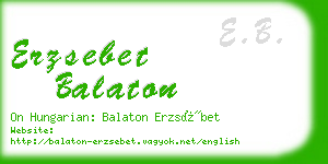 erzsebet balaton business card